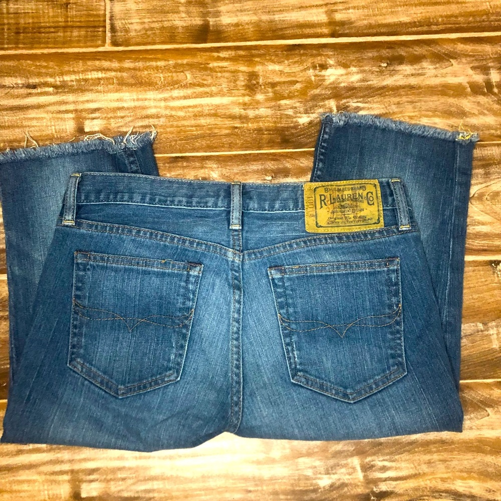 Ralph Lauren Sport Denim Fringe Hem Bermuda Short